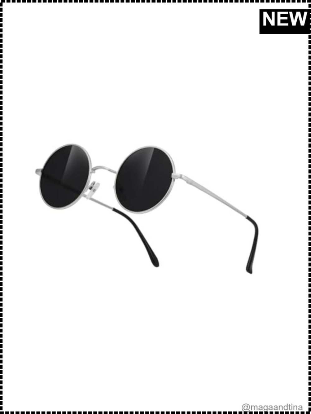 Retro Round Polarized Sunglasses Metal Full Frame UV400 Anti-Glare Unisex